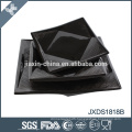 Modern design ceramic black square home used ukraine style dinnerware set